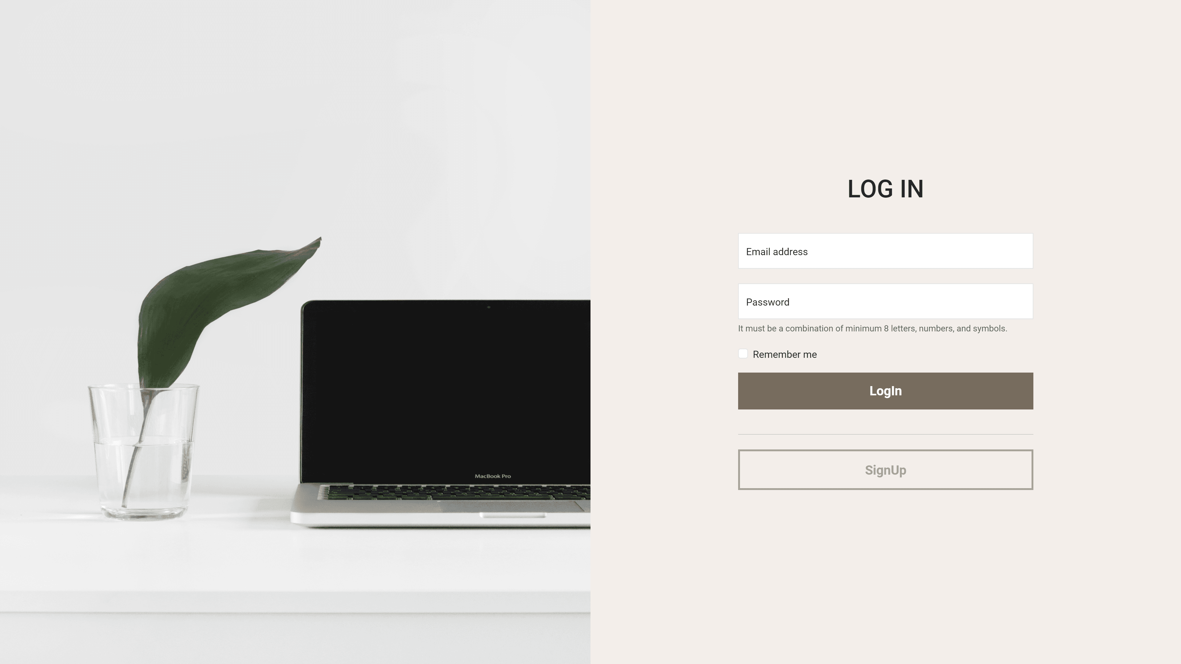 A picture for Login page for a project i made.